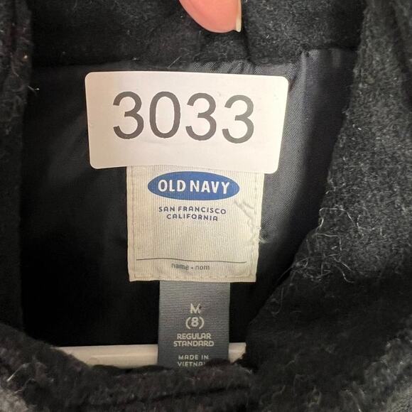 Old Navy Winter Coat Kids M(8) Black Full zipper Wool Blend Regular Standard - Picture 5 of 10